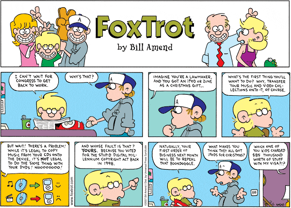 FoxTrot Comic Strip for December 30, 2007 