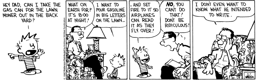 Calvin and Hobbes Comic Strip for March 07, 2020 