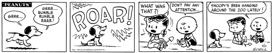 Peanuts Comic Strip for September 11, 1951 