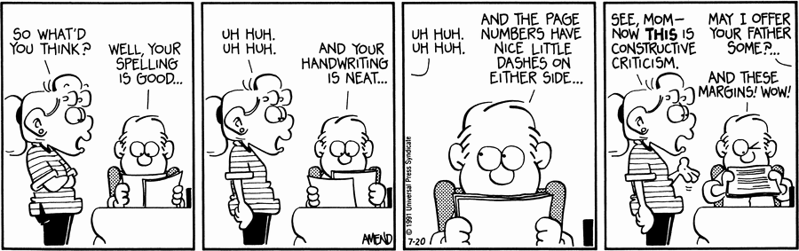 FoxTrot Comic Strip for July 20, 1991 