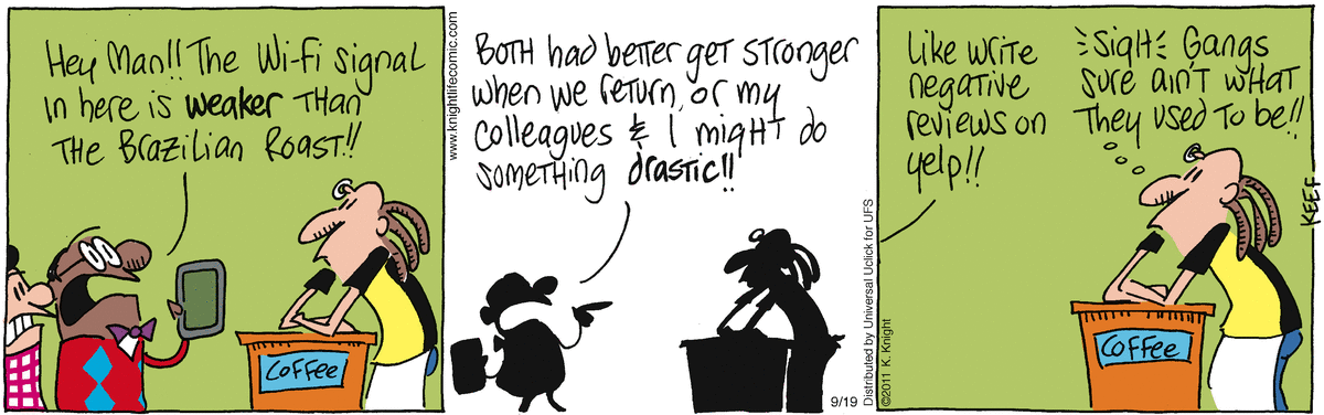 The Knight Life Comic Strip for September 19, 2011 