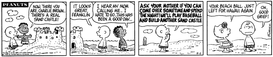 Peanuts Comic Strip for August 02, 1968 