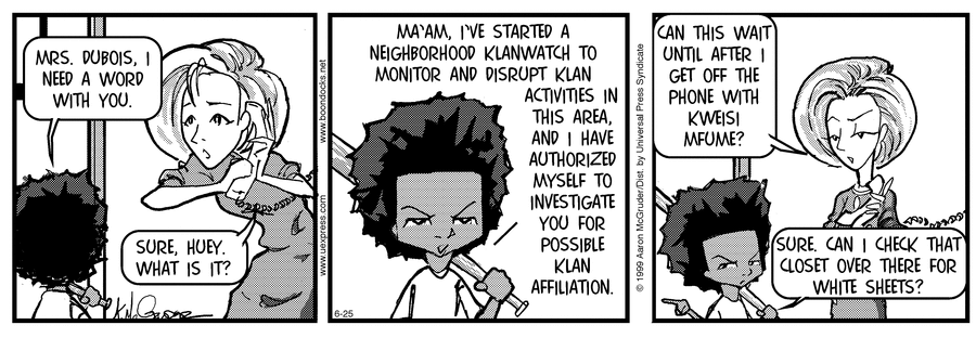 The Boondocks Comic Strip for June 25, 1999 