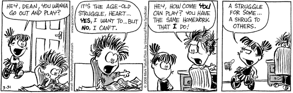 Heart of the City Comic Strip for March 31, 2008 