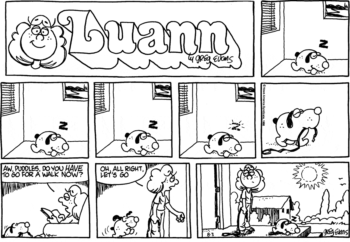 Luann Comic Strip for August 03, 1986 