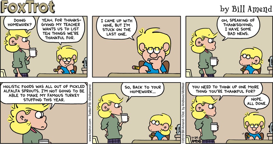 FoxTrot Comic Strip for November 24, 2019 