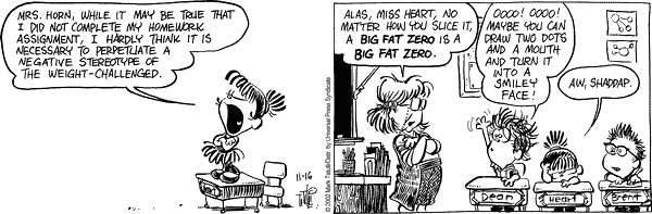 Heart of the City Comic Strip for November 16, 2002 