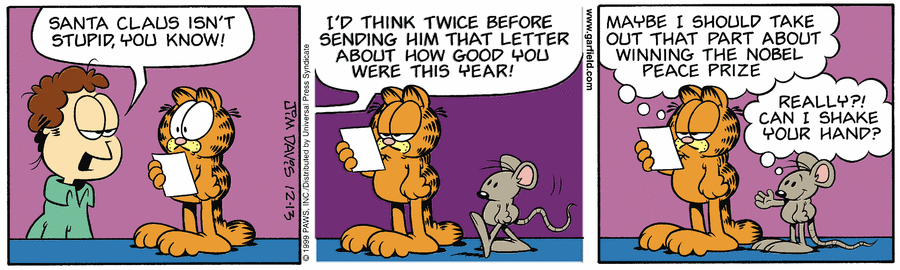Garfield Comic Strip for December 13, 1999 
