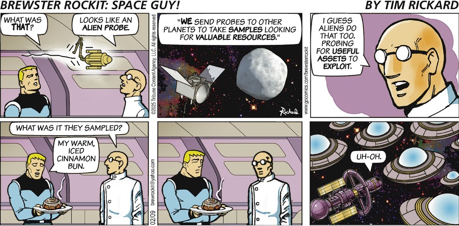 Brewster Rockit Comic Strip for February 09, 2025 