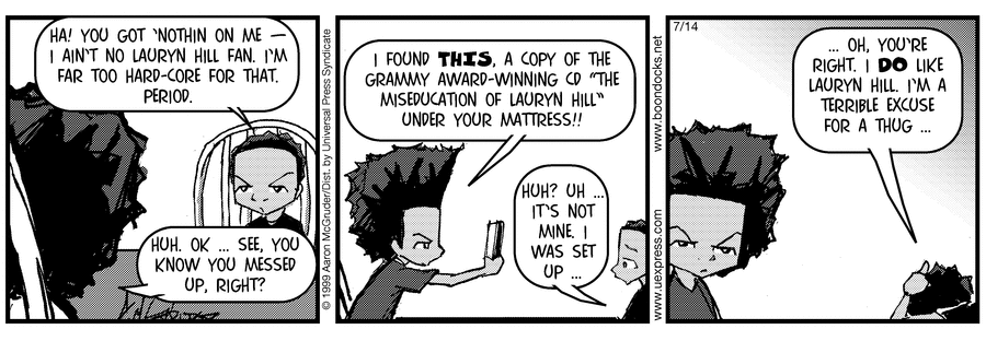 The Boondocks Comic Strip for July 14, 1999 