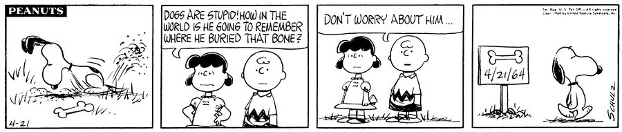 Peanuts Comic Strip for April 21, 1964 