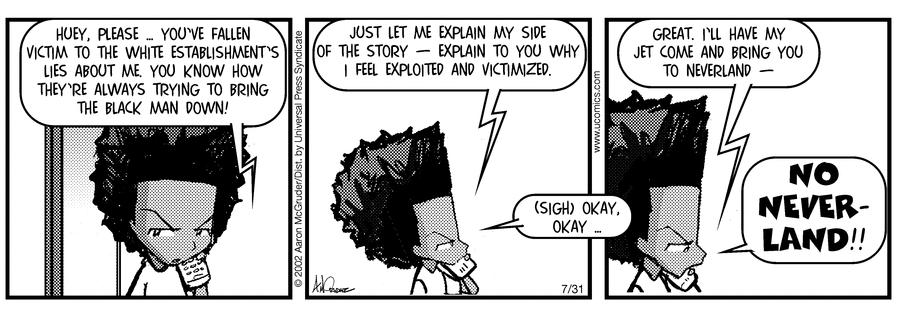 The Boondocks Comic Strip for July 31, 2002 