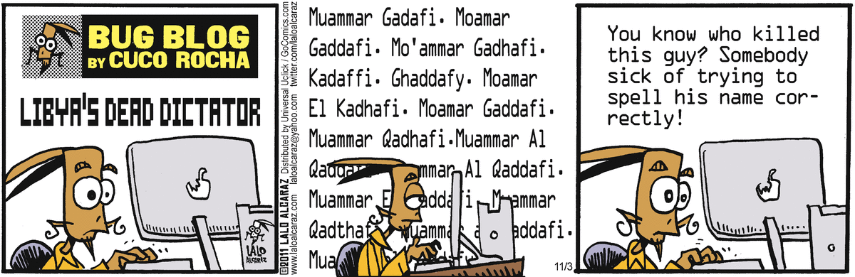 La Cucaracha Comic Strip for November 03, 2011 