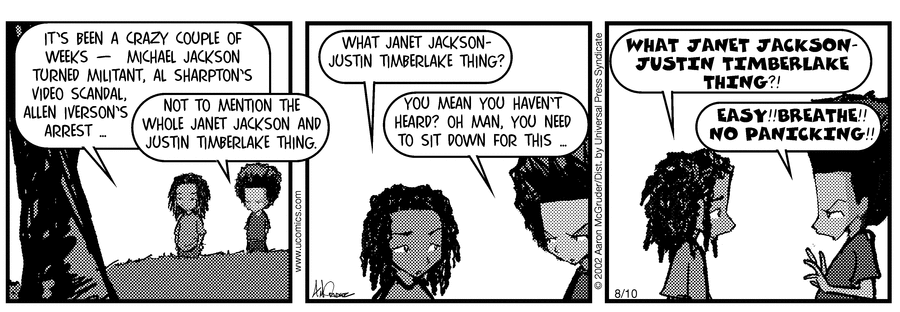The Boondocks Comic Strip for August 10, 2002 