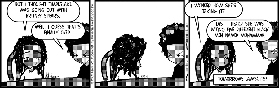 The Boondocks Comic Strip for August 14, 2002 