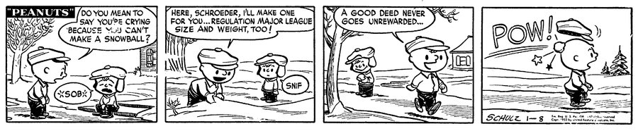 Peanuts Comic Strip for January 08, 1952 
