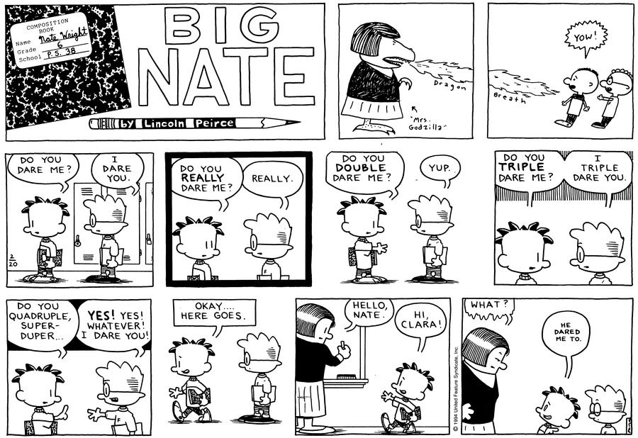 Big Nate Comic Strip for February 20, 1994 