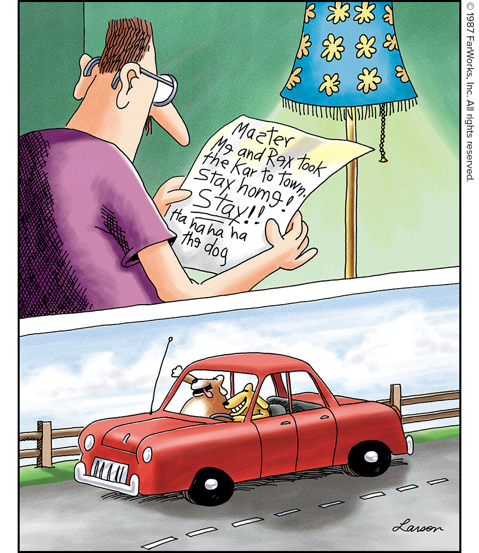 Master Me and Rex took the kar to town. Stay home! Stay!! Ha ha ha ha the dog