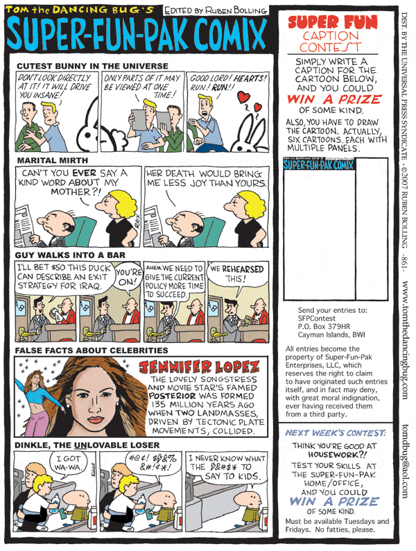 Tom the Dancing Bug Comic Strip for August 04, 2007 