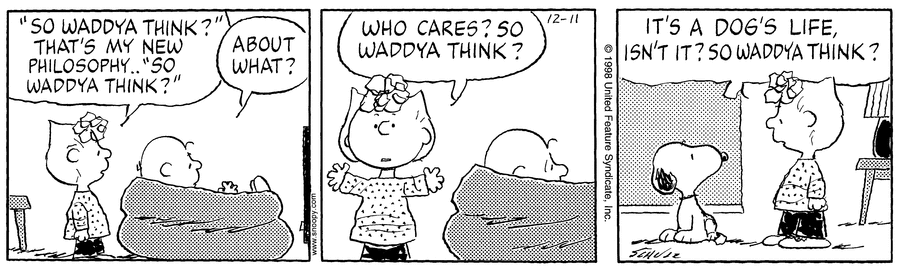 Peanuts Comic Strip for December 11, 1998 