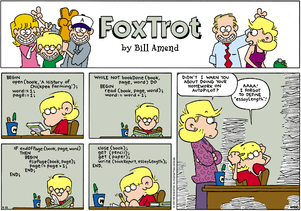 FoxTrot Comic Strip for September 23, 2001 