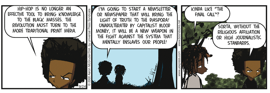 The Boondocks Comic Strip for September 24, 2003 