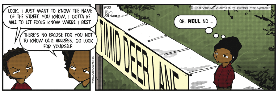 The Boondocks Comic Strip for September 30, 2003 