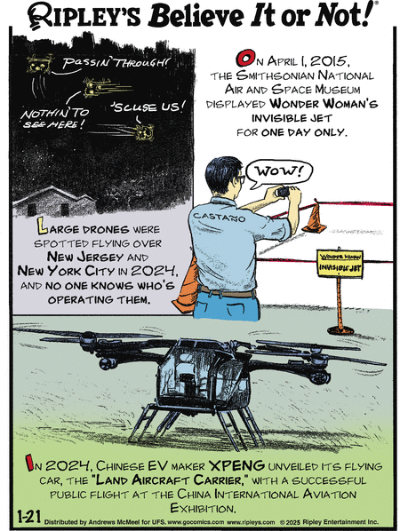 Ripley's Believe It or Not Comic Strip for January 21, 2025 