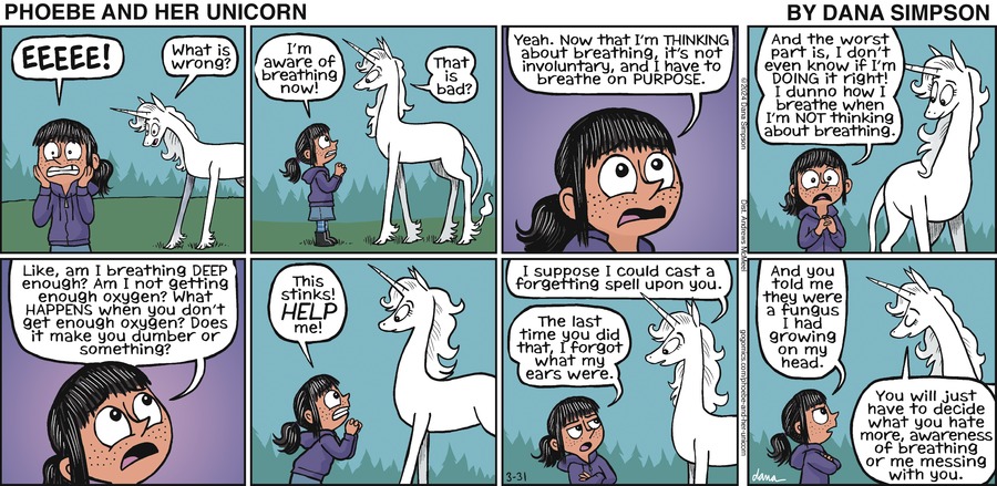 Phoebe and Her Unicorn Comic Strip for March 31, 2024 
