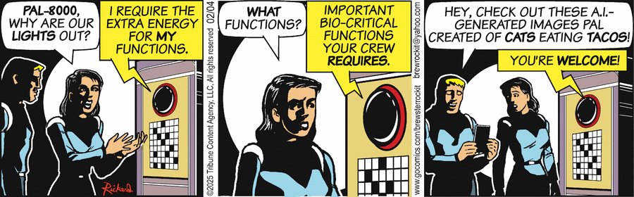 Brewster Rockit by Tim Rickard for February 04, 2025 - GoComics