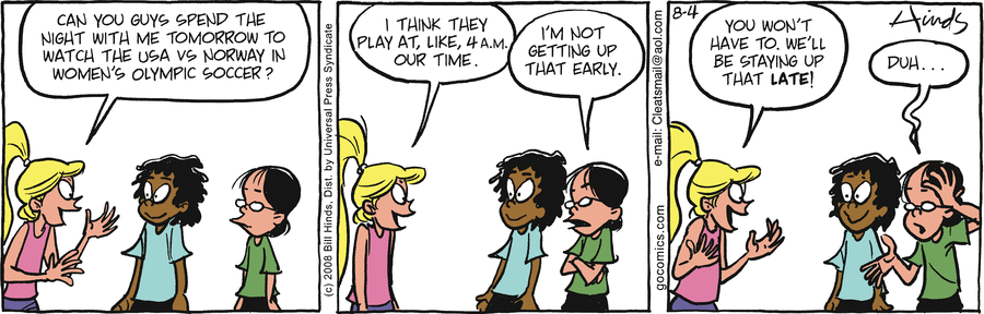 Cleats Comic Strip for August 04, 2008 