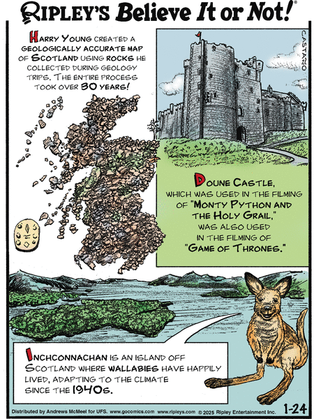 Ripley's Believe It or Not Comic Strip for January 24, 2025 