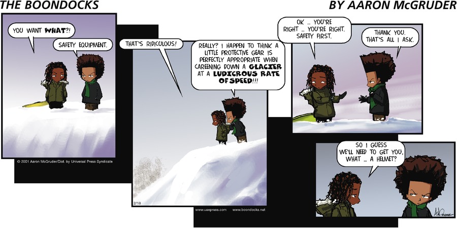 The Boondocks Comic Strip for February 18, 2001 