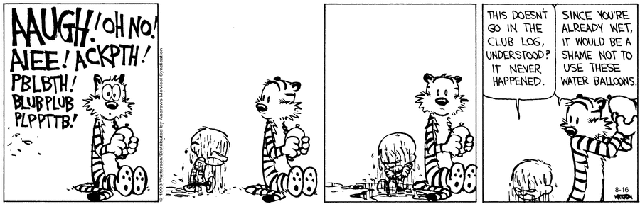 Calvin and Hobbes Comic Strip for August 16, 2023 