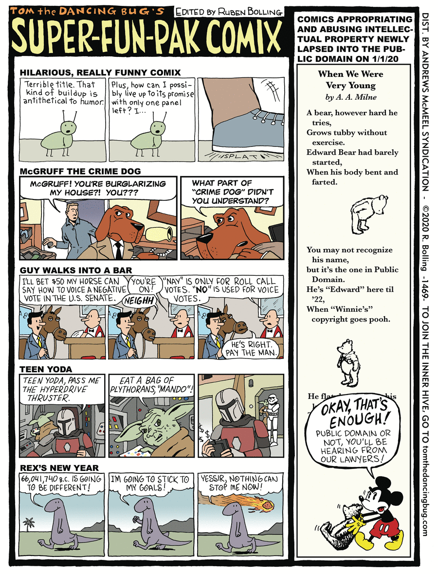 Tom the Dancing Bug Comic Strip for January 10, 2020 