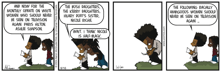The Boondocks Comic Strip for September 16, 2004 