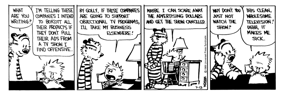 Calvin and Hobbes Comic Strip for July 13, 1989 