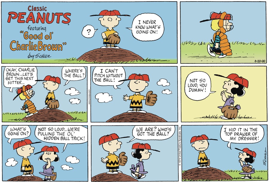 Peanuts Comic Strip for August 20, 2000 