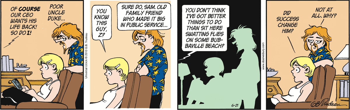 Doonesbury Comic Strip for June 21, 2010 
