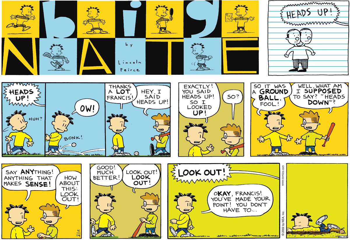 Big Nate Comic Strip for April 14, 2002 