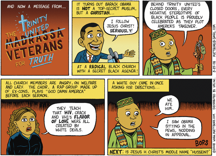 Matt Bors Comic Strip for March 24, 2008 