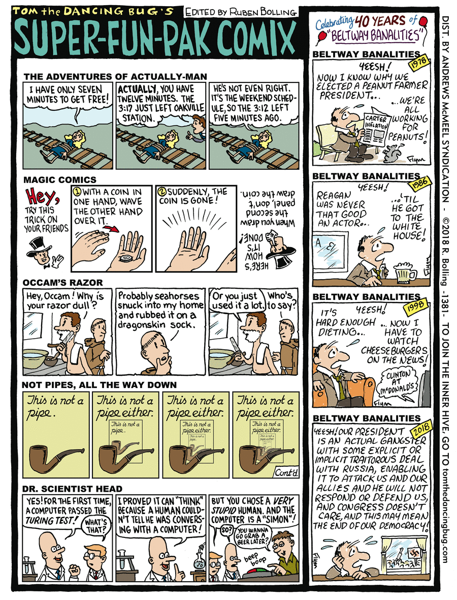 Tom the Dancing Bug Comic Strip for March 30, 2018 