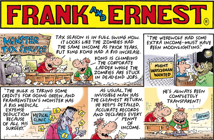 Frank and Ernest Comic Strip for March 29, 2015 