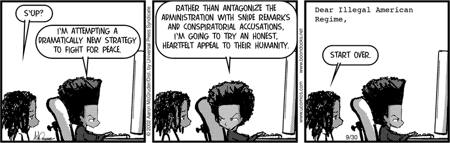 The Boondocks Comic Strip for September 30, 2002 