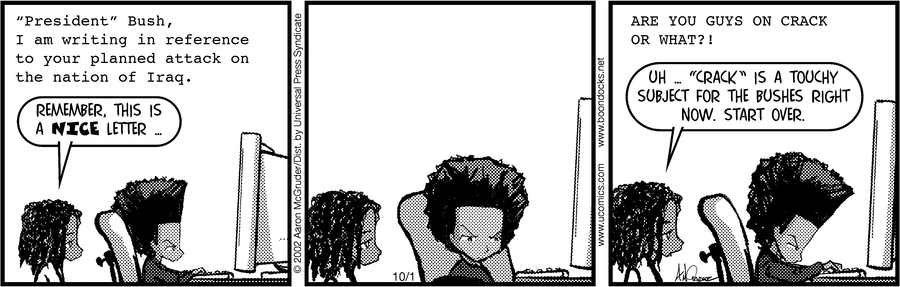 The Boondocks Comic Strip for October 01, 2002 