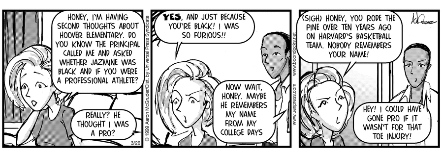 The Boondocks Comic Strip for March 26, 2001 
