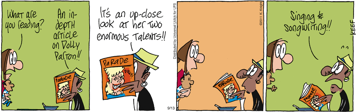The Knight Life Comic Strip for September 13, 2011 