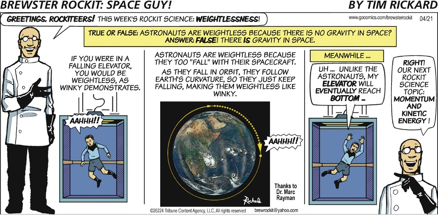 Brewster Rockit Comic Strip for April 21, 2024 