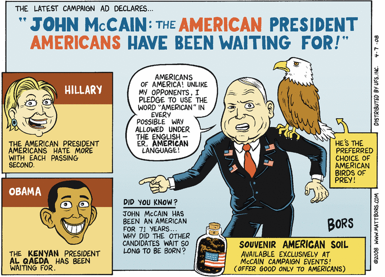 Matt Bors Comic Strip for April 07, 2008 
