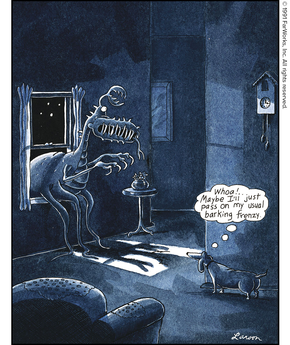 Whoa! Maybe I'll just pass on my usual barking frenzy.